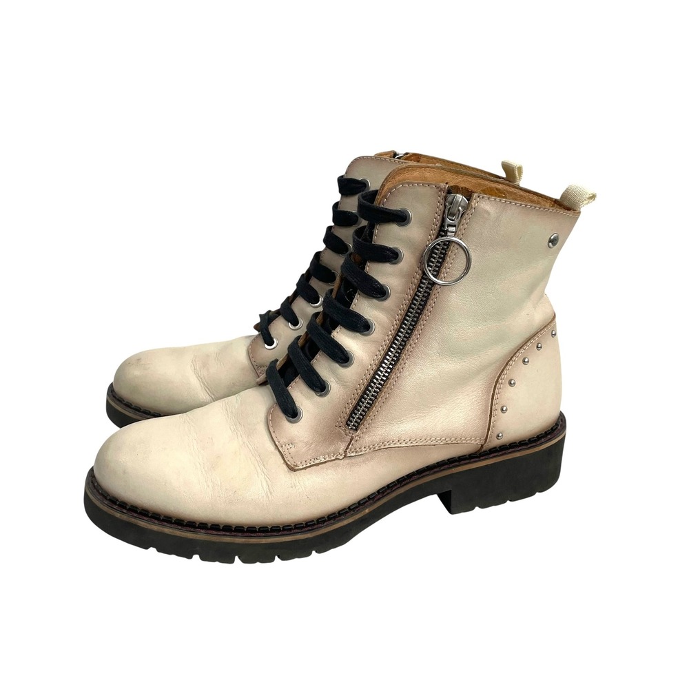 Pikolinos‎ VICAR Lace-up leather biker ankle boots Size 40 boho